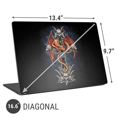 Gothic Dragon & Skull Cross by Sarah Richter Universal Laptop 16.6in (13.4 x 9.7in) Skin